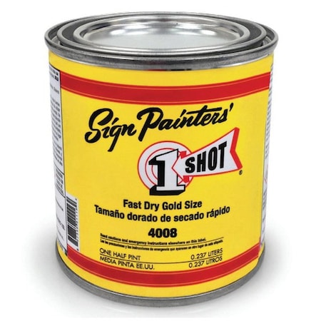 One-Shot 1-Shot 1Shot Additives Fast Dry Gold Size, Half Pint 4008/8Z